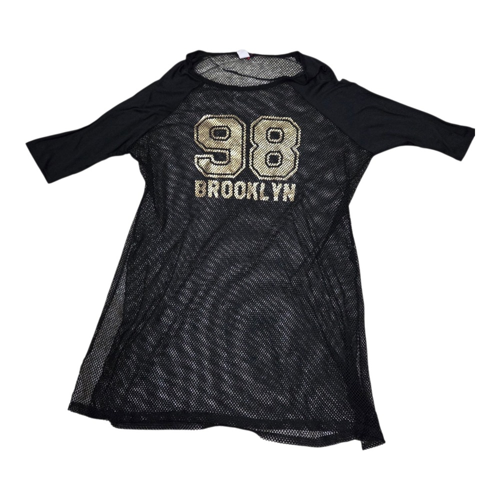 Blush 3X Black Mesh Jersey Dress 98 Brooklyn Y2K